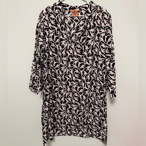 Tory Burch Black and White Patterned Tunic Dress